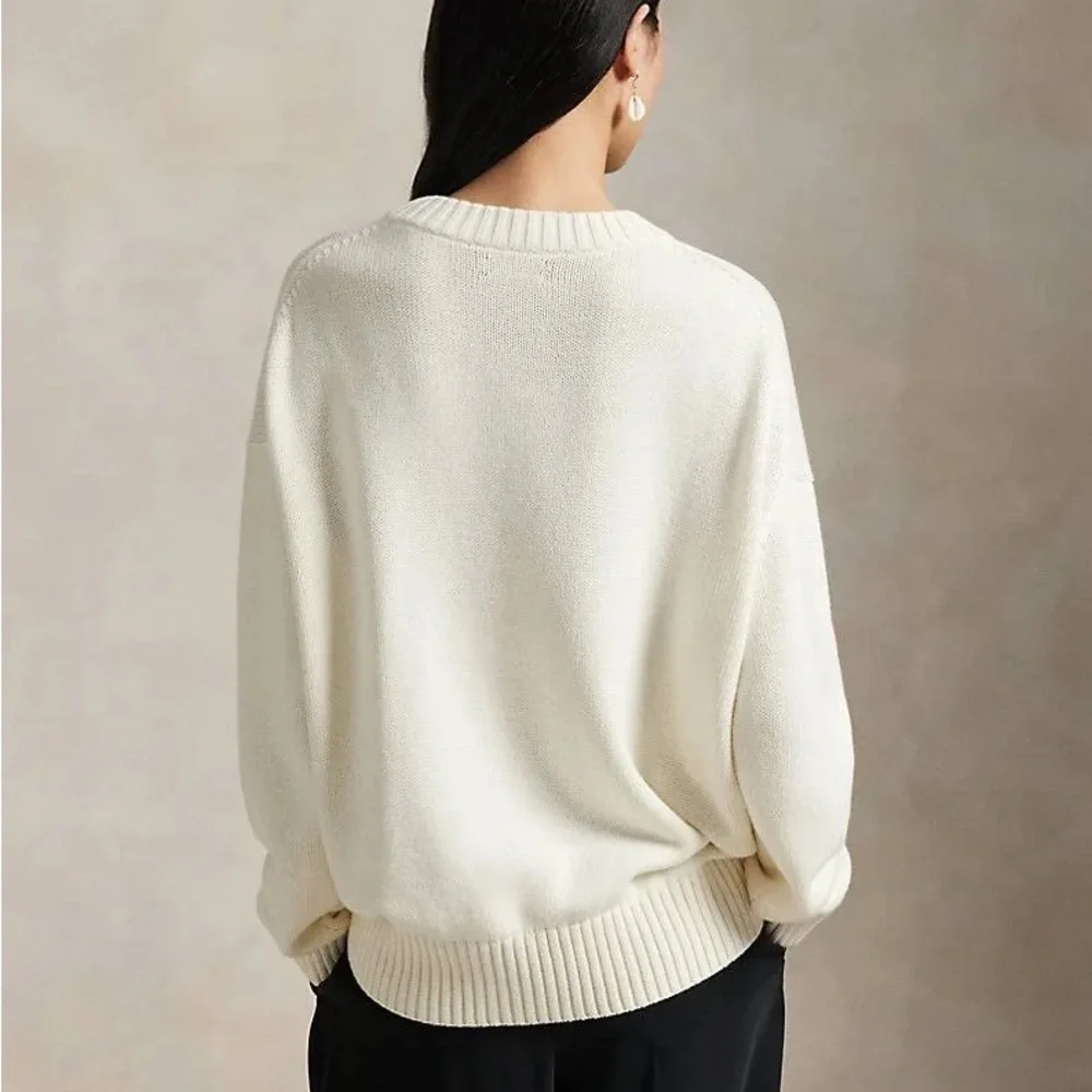 Polo Ralph Lauren Bear Cotton Crewneck Sweater - Picture 3 of 9